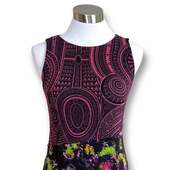 Jean Paul Gaultier Soleil for FUZZI Floral Mesh Sheath Dress Vintage 90s Y2K - Picture 5 of 12